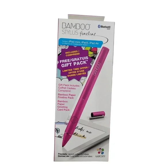 Wacom Pink Bamboo Fineline Stylus iPad mini iPad air ipad3 - Picture 1 of 3